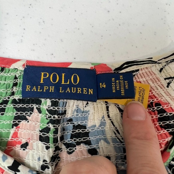 Polo Ralph Lauren Women's Floral-Print Crepe Peplum Blouse Multicolor Size 14 - Picture 12 of 16